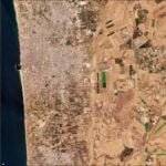 صورة فضائية للمنطقة العازلة المحتملة في شمال غزة