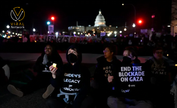 لافتات غزة تحتفل بالصمود في خطاب بايدن