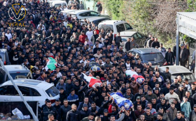 طولكرم تشهد تشييعاً حاشداً لأبطالها الأربعة إلى مثواهم الأخير