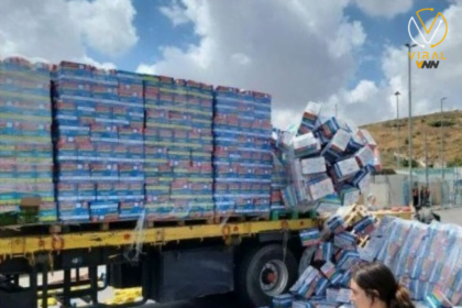 اعتداء مستوطنين على شاحنات إغاثة متجهة إلى غزة