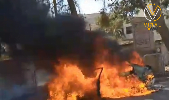 احراق مركبة وحقول زراعية من قبل مستوطنين في جنوب نابلس