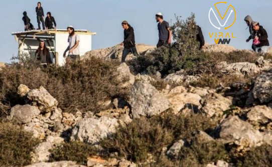 اعتداء مستوطنين على المدنيين في قرية بيرين بالخليل