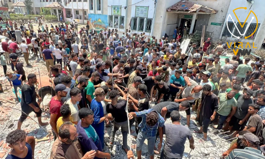 قصف مدرسة نازحين في جنوب غزة يودي بحياة خمسة شهداء