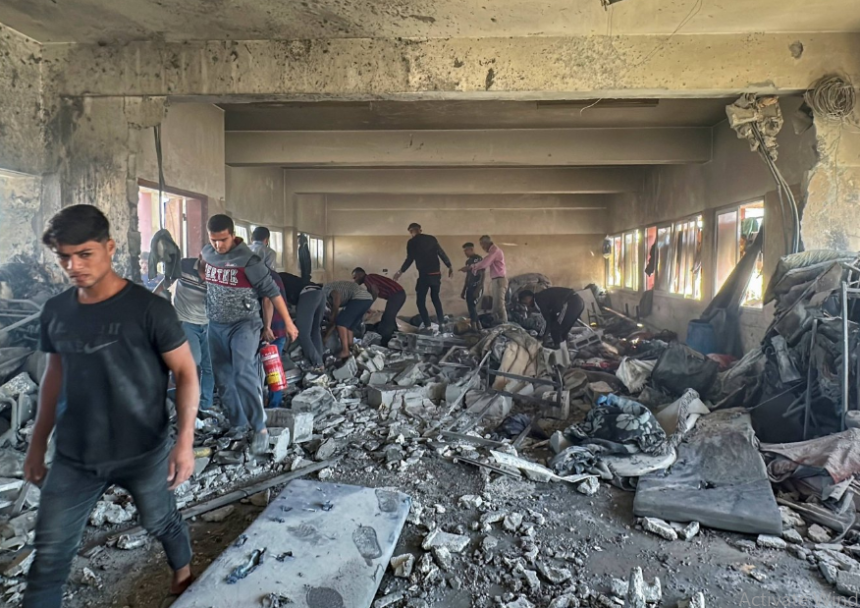 استشهاد 16 شخصاً جراء قصف إسرائيلي على مدرسة نازحين في غزة